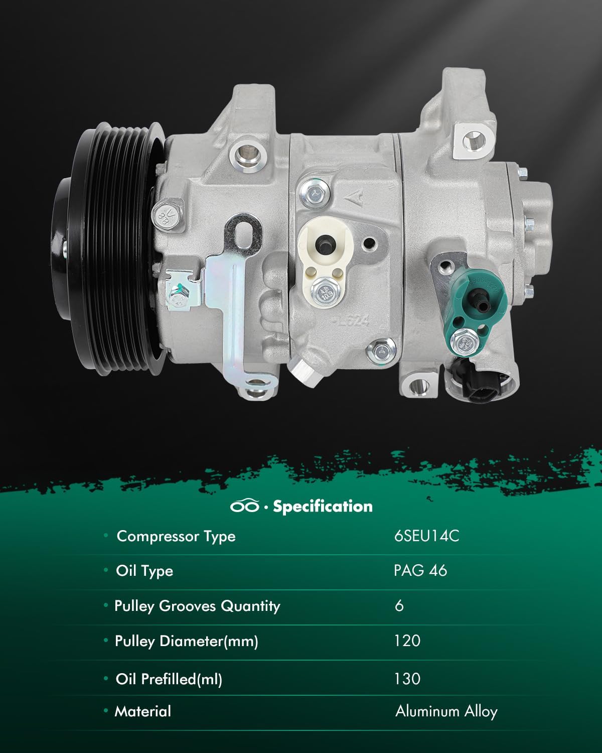 SCITOO AC Compressor Fit for Scion xD 1.8L 2008-2014, Air Conditioning Compressor for Toyota Corolla 1.8L 2009-2010, for Toyota Matrix 1.8L 2009-2010 8831002510