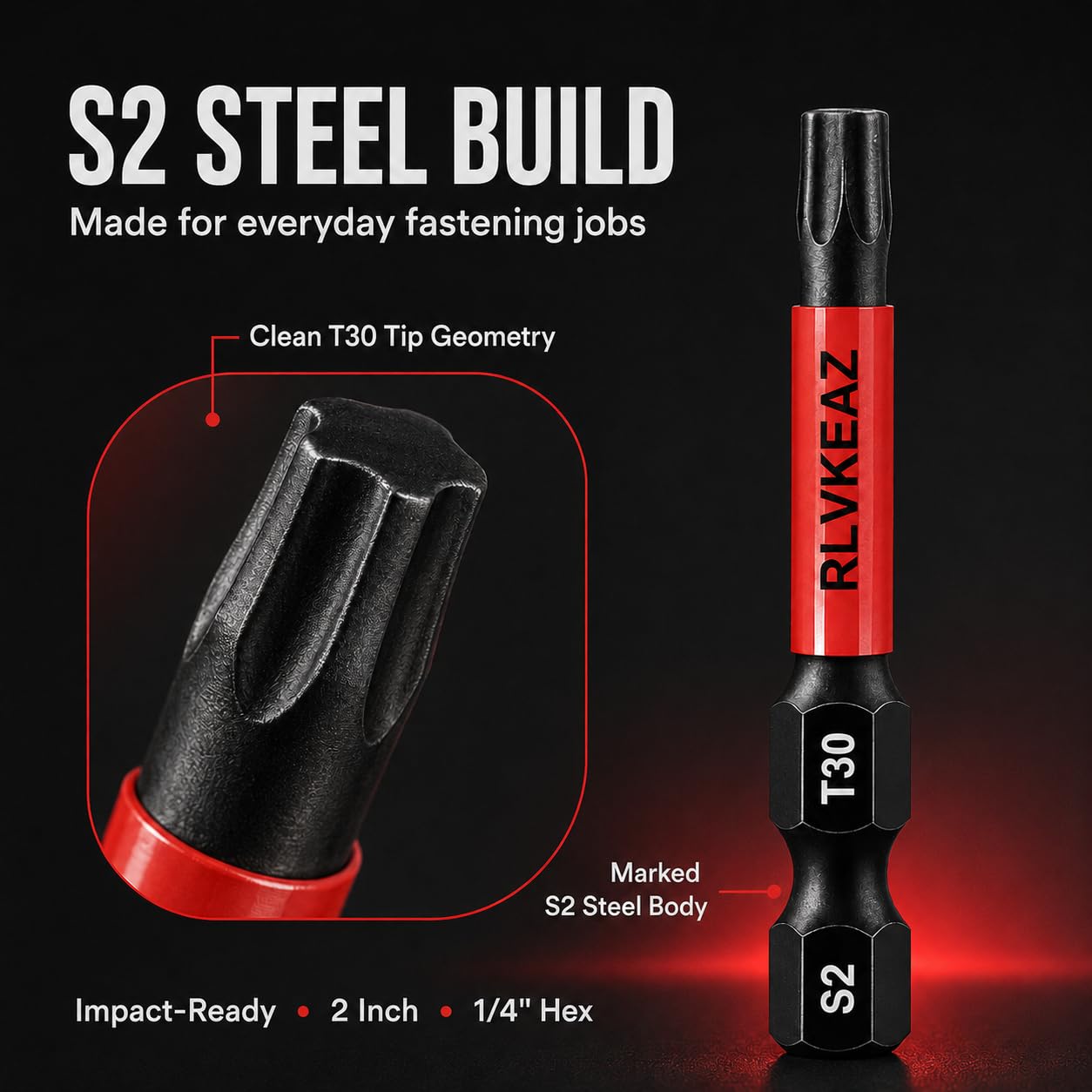 50 T30 Torx Bits - Magnetic for Impact Driver -6