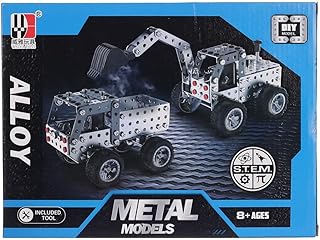 3A FD813 Metal Meccano Shape Drill Set Of 204 Pieces - Silver