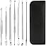 8 Pcs Blackhead Pimple Blemish Acne Extractor Remover Tool Kit Curved Tweezers
