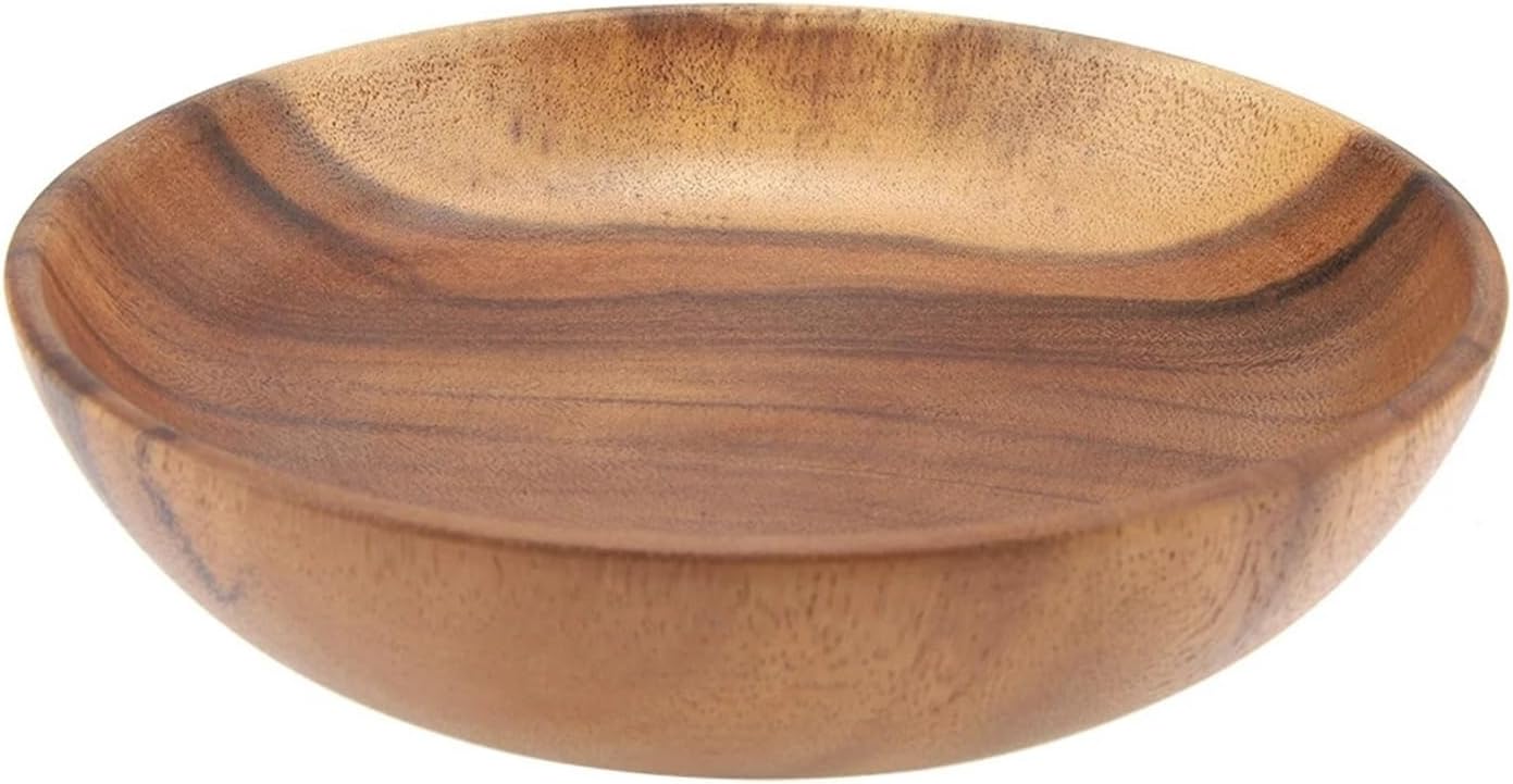 Wooden Salad Bowl Solid Acacia Wood Bowls For Soup Rice Home Kitchen Utensils(20x7cm)