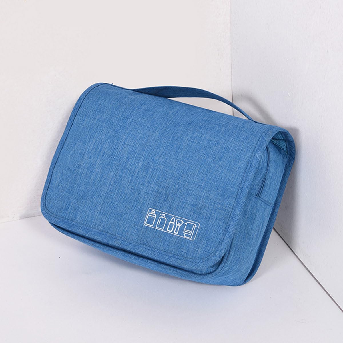 FAVORTALK Blue Hanging Toiletry Bag Wash Bag Women Travel Toilet Bags for Men and Women Travel Washbag for Makeup Toiletries and Cosmetics 9.8x3.9x6.7 Inch - XSB12010 — view 4