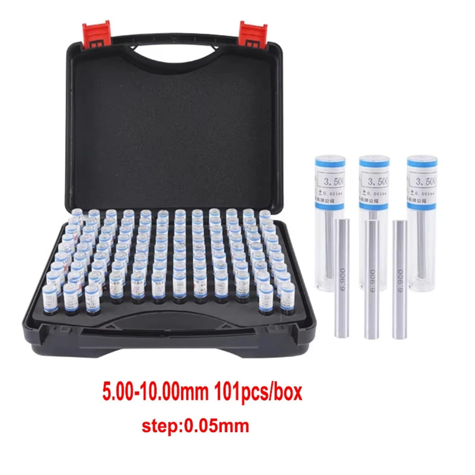 5.00-10.00mm krok 0.05mm 101 sztuk/pudło zestaw wskaźników ze stalową szpilką miernik pomiarowy Hole Gage narzędzie pomiarowe Precyzyjny pomiar