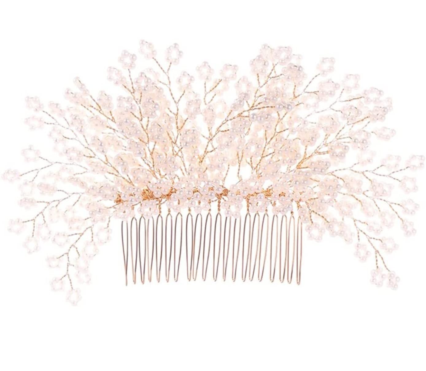 Grzebień do Włosów Wesele Ślubny Grzebień Do Włosów Ręcznie Robiony Boczny Grzebień Do Włosów Dla Nowożeńców Perłowy Grzebień Do Włosów Klips Do Włosów Ślubne Akcesoria Do Włosów Grzebienie Boczne do