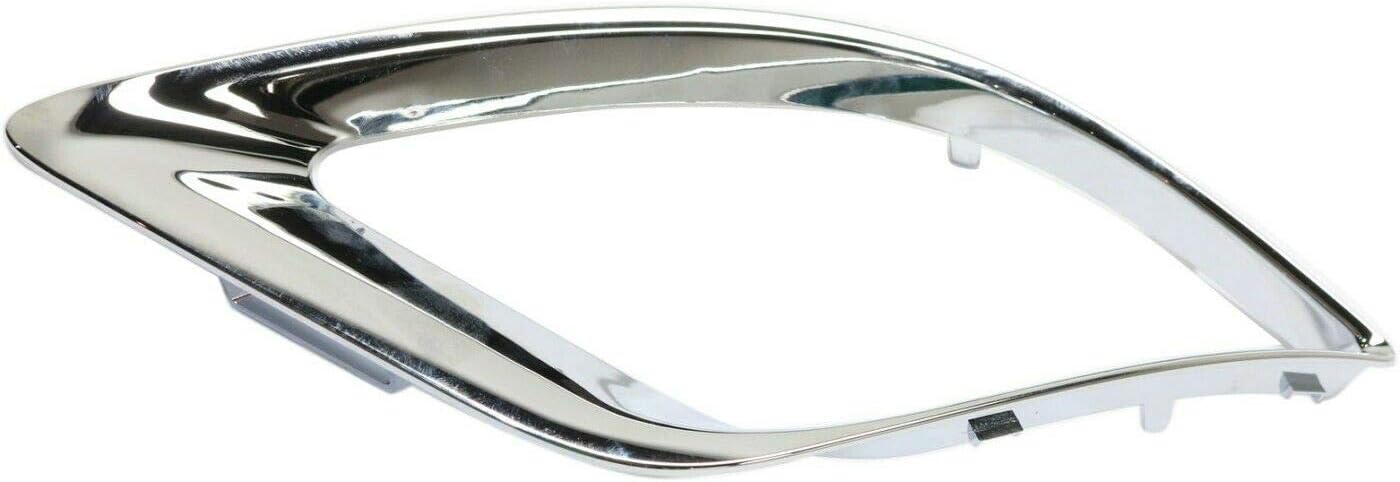 DAT AUTO PARTS Front Left Driver Side Fog Light Cover Bezel Trim Replacement For 2014-2020 Dodge Durango Except 2018-2020 SRT/RT Models Silver Chrome Smooth Plastic CH1038163 5113745AB