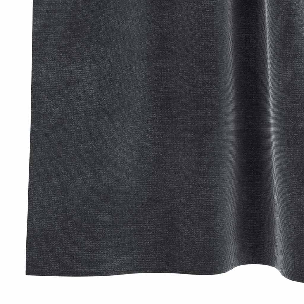 Cortinas opacas de terciopelo gris oscuro, 2 unidades, 140 x 140 cm, cortinas con trabillas de tela para salón, dormitorio, cortina de puerta, fácil de limpiar, bloquea la luz, diseño moderno