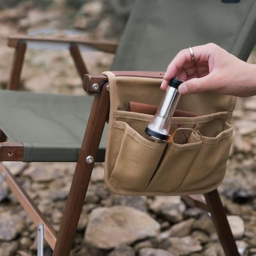 Bolso lateral para cadeira de uso externo, apoio de braço portátil, bolsa para pendurar, resistência