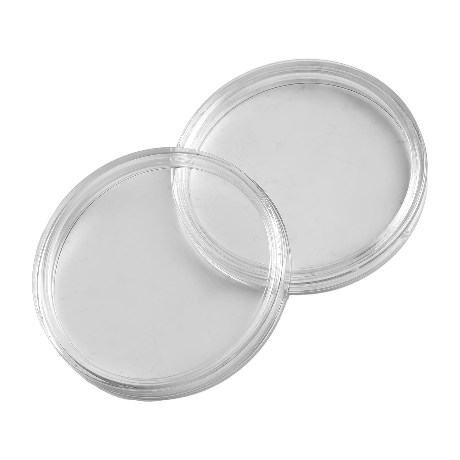 Boîte De Rangement + 60 Capsules Plastique Transparent 41 Mm Pour Pièces Commémoratives - Protection Et Joint Mousse Inclus