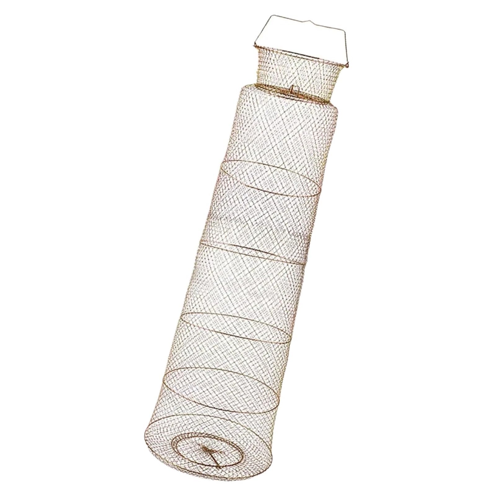 Red de Pesca Cesta de Alambre for Peces, Red Aterrizaje Pesca Duradera y Plegable, Jaula fundición Manual, Red Protectora práctica retráctil