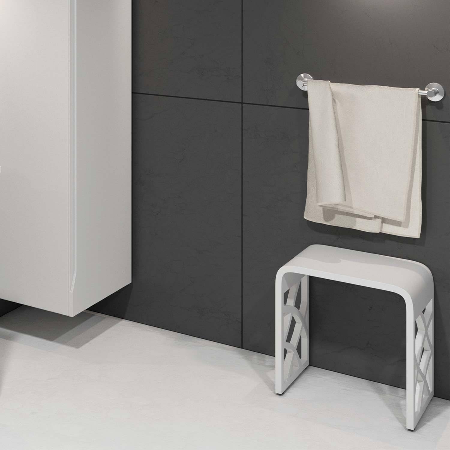 Solid Shower Stool - Matte White