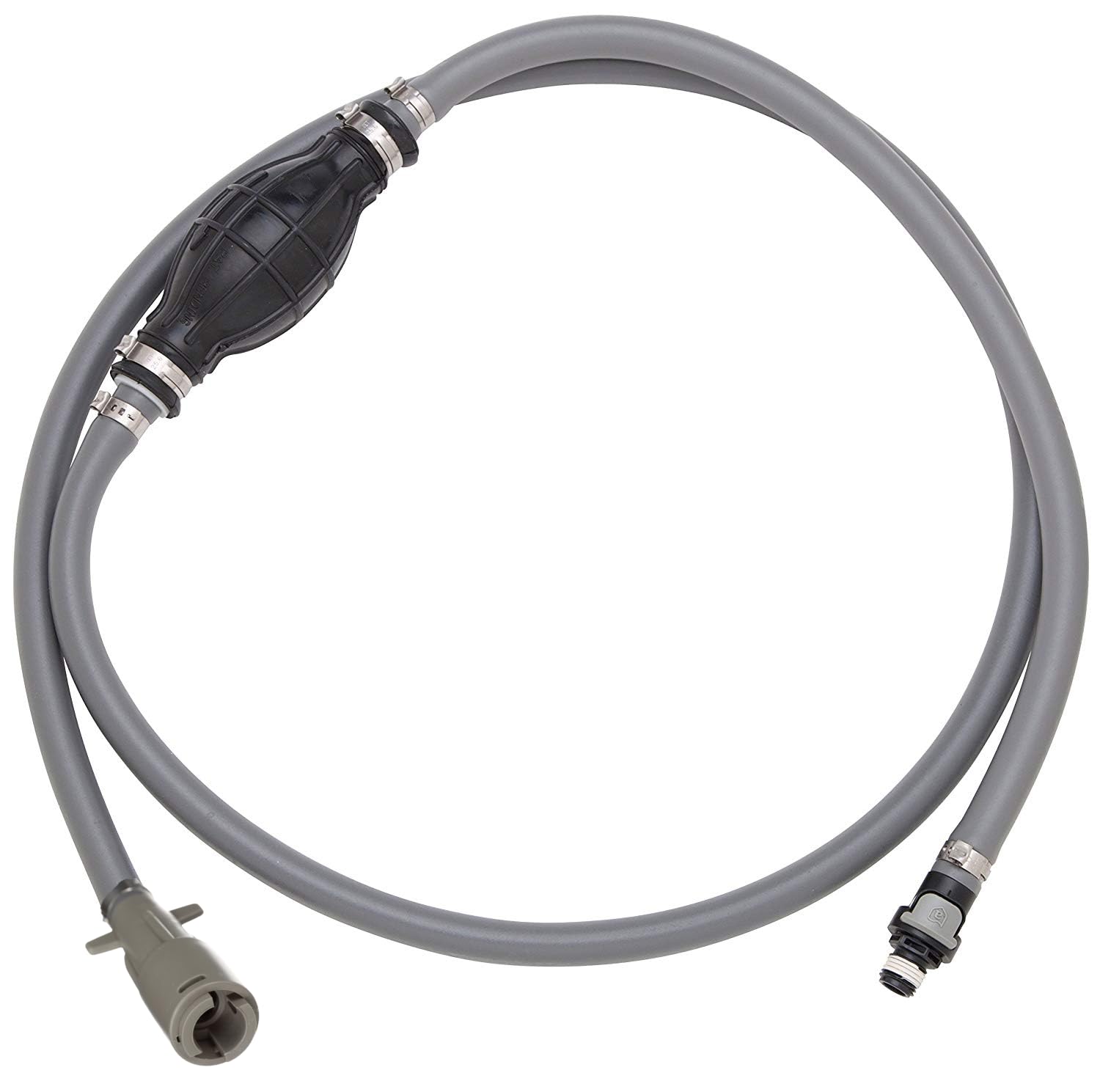 Attwood Pre‑1998 Mercury/Mariner Marine Fuel Line Kit, EPA Compliant, 6 Ft, 3/8-In Hose with Tank &amp; Engine Fittings, includes Sprayless Connector (Tank-side Fitting), Primer Bulb, 93806AUS7