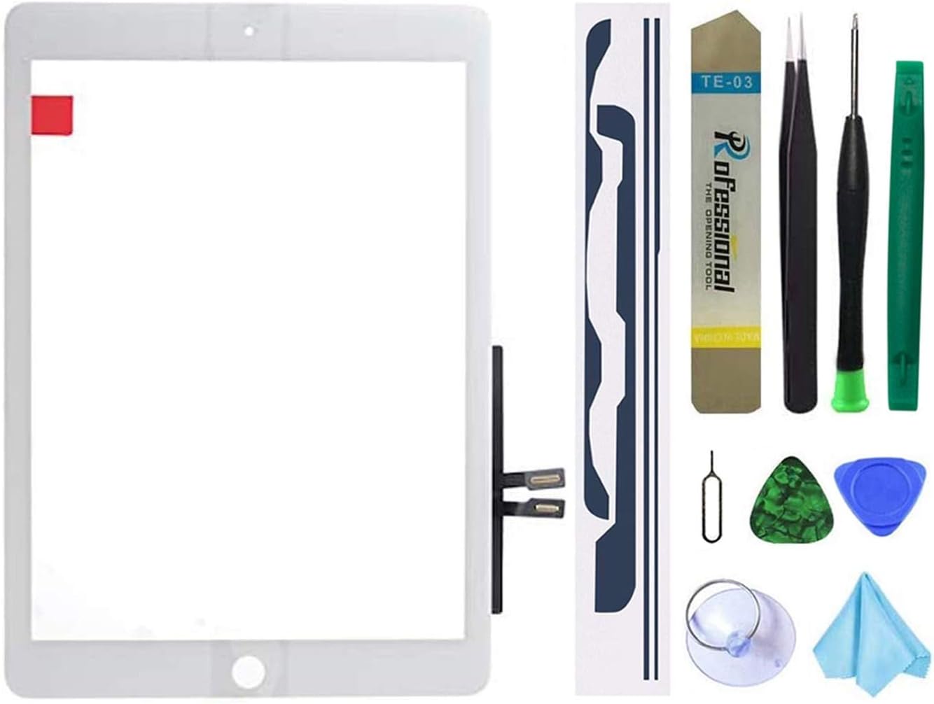 Dedia White Touch Screen Replacement Parts Digitizer Glass Assembly for iPad 6 6th Generation 2018 9.7inch (A1893 A1954) Without Home Button+Pre-Installed Adhesive +Professional Tool Kit