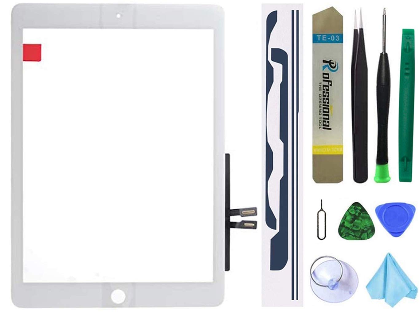 Dedia White Touch Screen Replacement Parts Digitizer Glass Assembly for iPad 6 6th Generation 2018 9.7inch (A1893 A1954) Without Home Button+Pre-Installed Adhesive +Professional Tool Kit