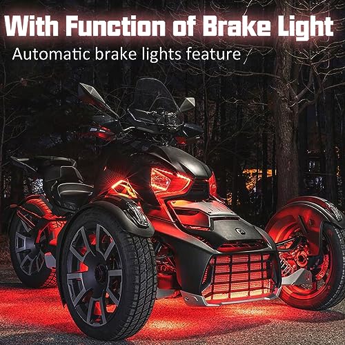 Image of SUNPIE 18PCS Bright Motorcycle LED Underglow Kit w /Brake&Turn Signal, 12V Waterproof Multi-Color RGB LED Strips Motorcycles Lights for Harley Honda Kawasaki Suzuki