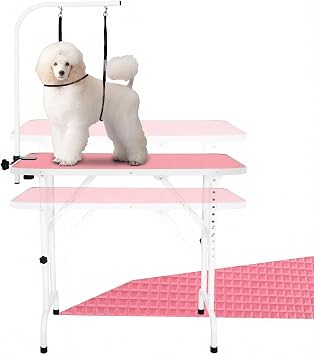 LEIBOU 36-inch Height Adjustable2333.8 and Foldable Pet Dog Grooming Table Examination Table with Grooming Arm & 2 Noose for Dog Cat Pet Grooming and Examination Maximum Capacity Up to 260lbs
