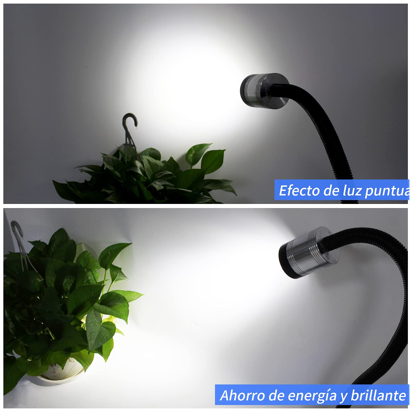 Lampada da lavoro a LED impermeabile IP66 con collo di cigno flessibile, 230 V, 900 lumen, attacco a 4 fori con vite a vite per macchine utensili industriali e banchi da lavoro