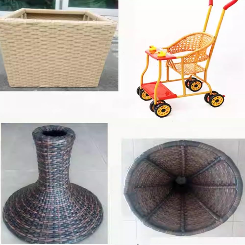 Yldessm&EU Materiale di Riparazione in Vimini da 60 m, Larghezza 8 mm Kit di Riparazione in Rattan plastica Materiale for Tessitura in Vimini Piatto for Sedia da Giardino Divano Cestino(Orange)