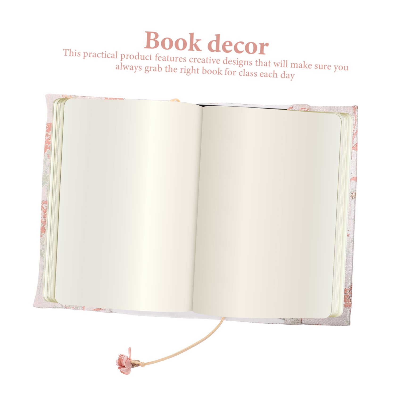 Funda De Tela Decorativa Ajustable Para Libros Protector Práctico Y Hecho a Mano Ideal Para Libros De Tapa Dura Y Escolares Diseño Elegante De Diente De León En Rosa