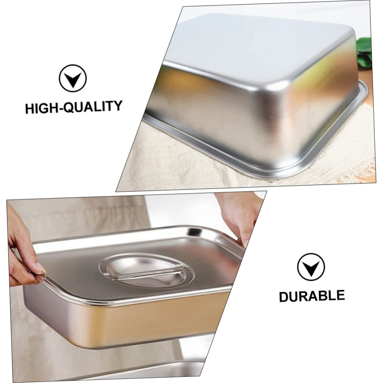 MOLUCKFU 1pc Rice Steamer Home Tableware Flatware Tray Veggie Tray Dinnerware Plates Food Trays Chafing Dishes Chafing Trays Deep Steam Table Pan Hotel Catering Pan Silver Stainless Steel