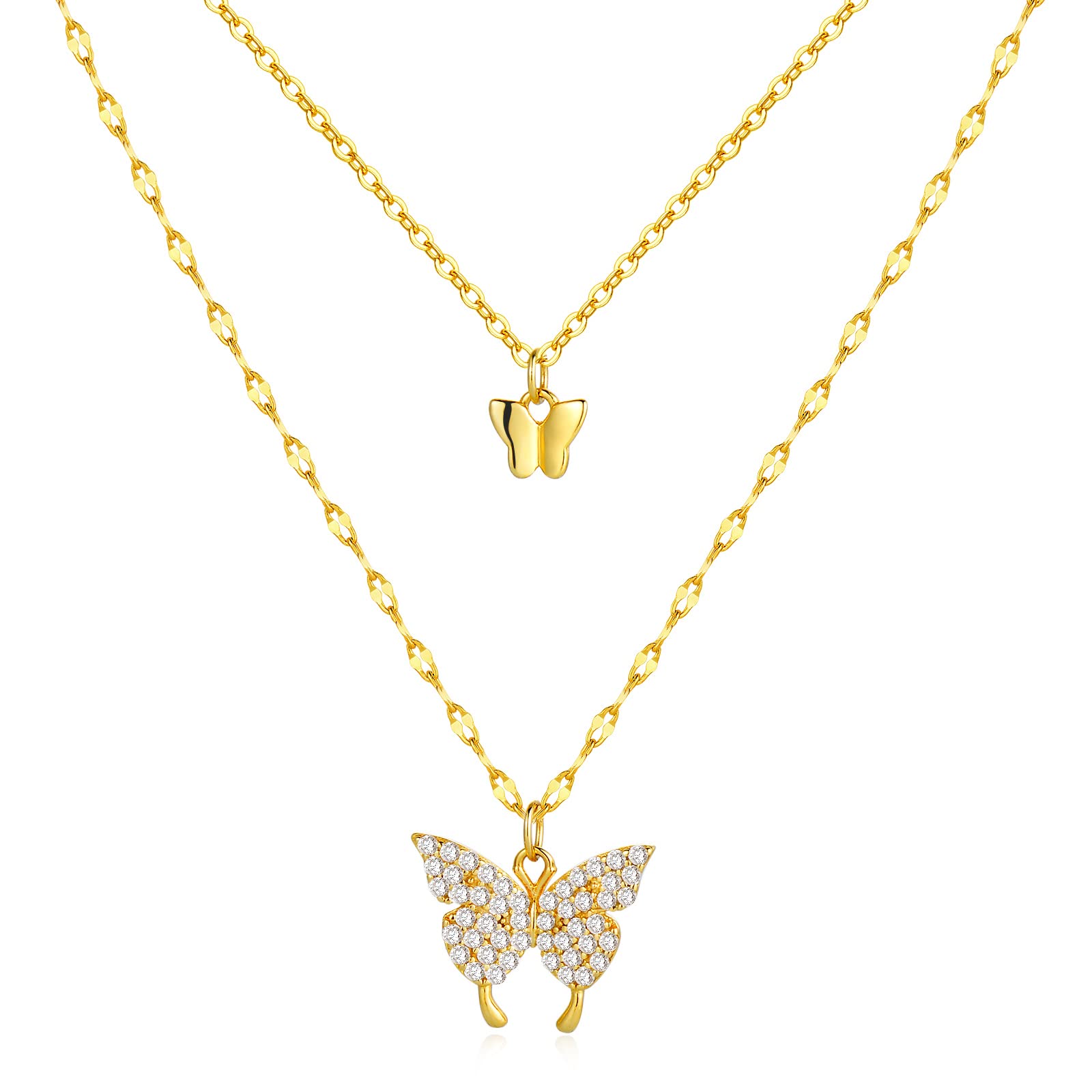 MATOA Dainty Layered Choker Necklace Handmade 18k Gold Plated Pendant Necklace Adjustable Layering Necklaces for Women Jewelry Chrismas Gifts for Girls Women