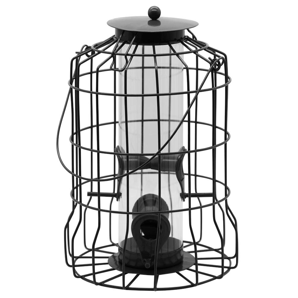 FORUP Caged Tube Feeder, Squirrel Proof Wild Bird Feeder, Outdoor