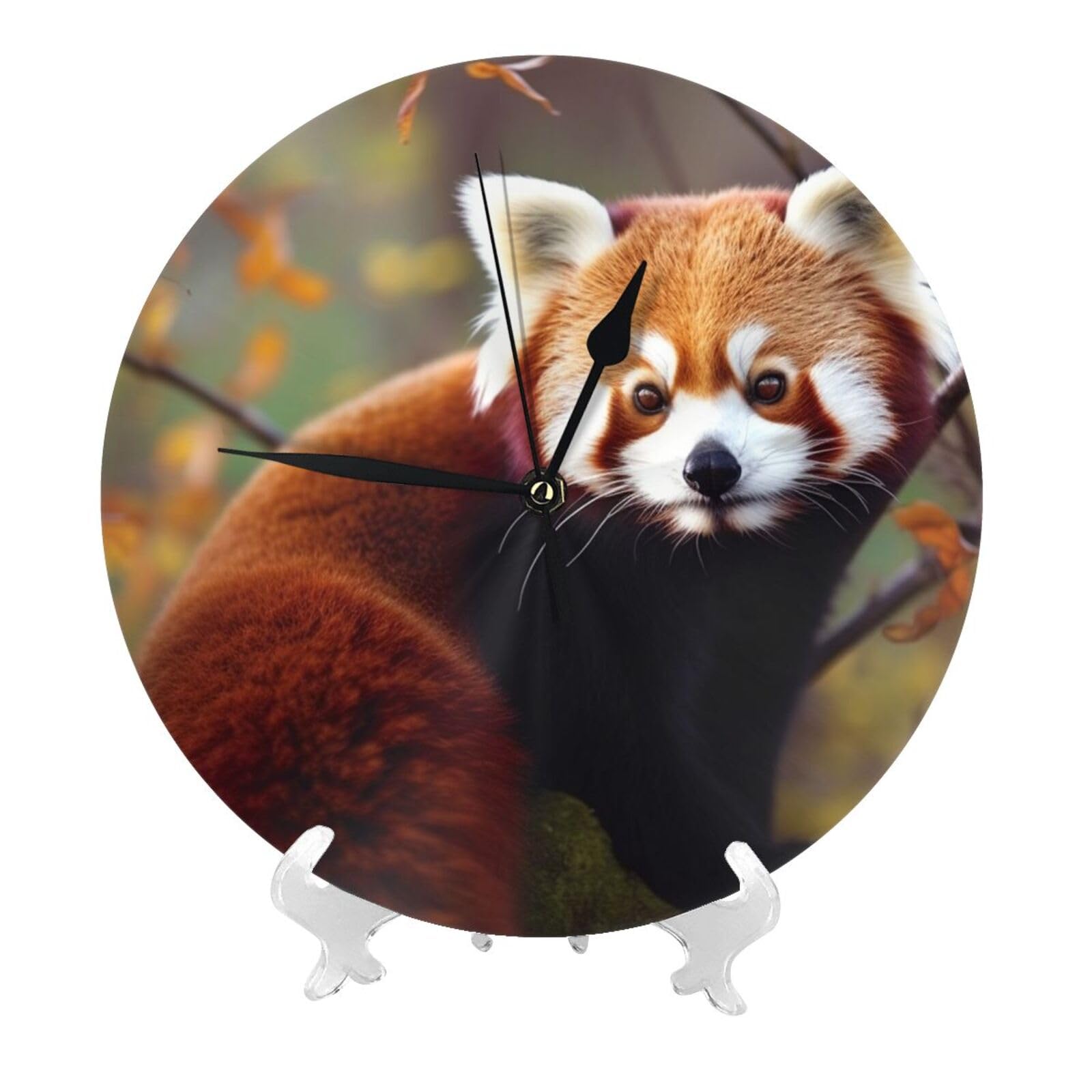 Klok Rode Panda's Illustratie 30 cm - Illustratie van een