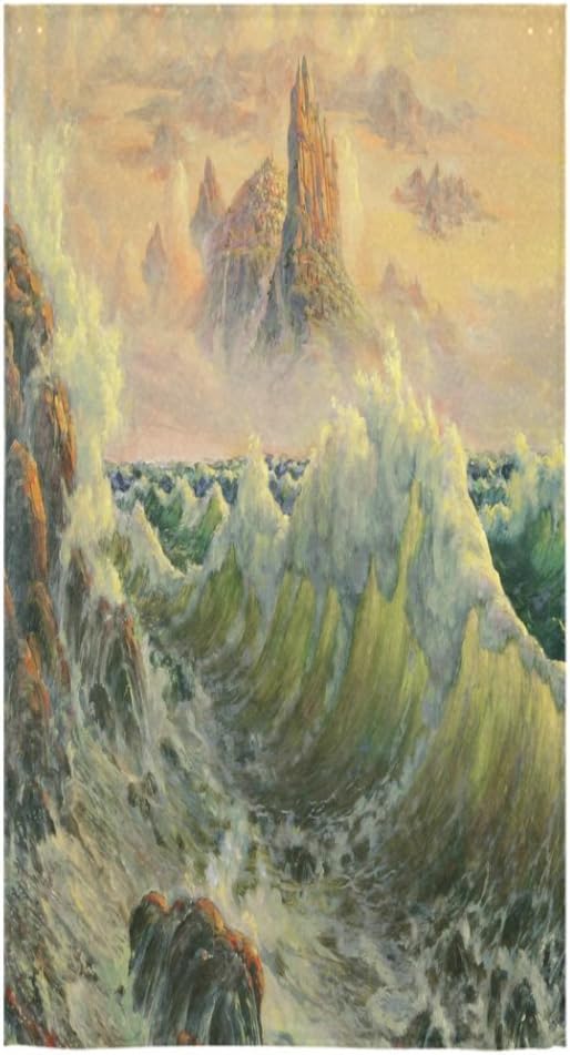 Tropical Ocean Wave Sale Custom Bath Towels Large Soft and Comfortable Travel Beach Bathroom Shower Washcloth Wrap for Men/Women 80% Polyester 20% Cotton, (30" x 56")