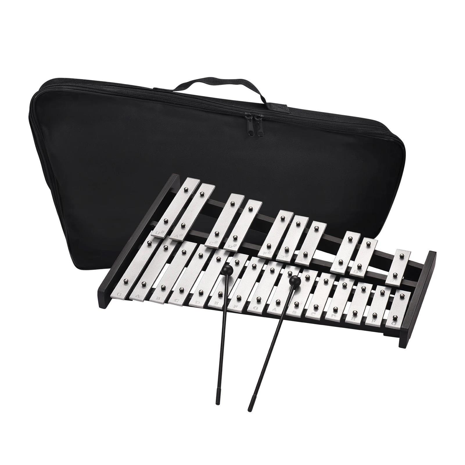 glockenspiel instrument ksylofonowy 25 Uwaga Glockenspiel Ksylofon Drewniana Podstawa Aluminiowe Pręty Muzyczny Prezent Perkusyjny Z 2 Młotkami I Torbą