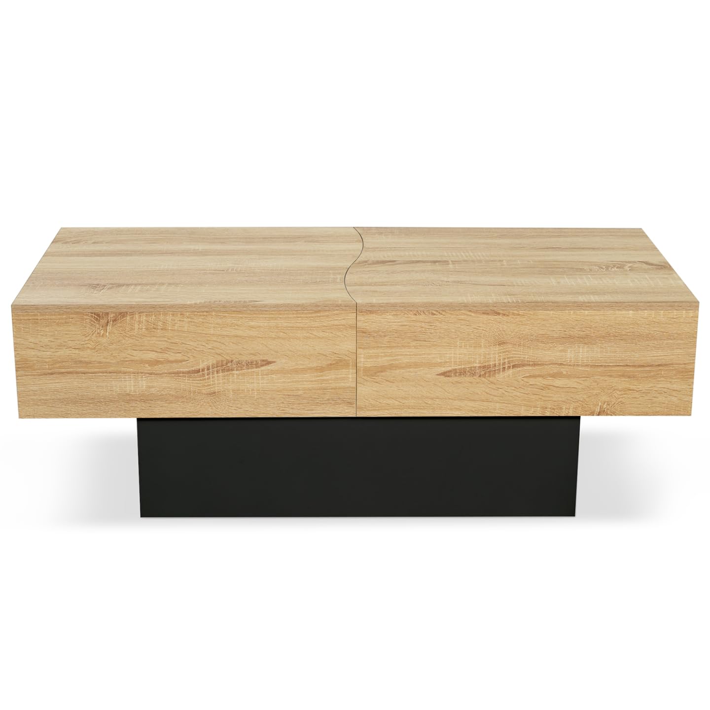 IDMarket - Table Basse coulissante Marta Noir et Bois