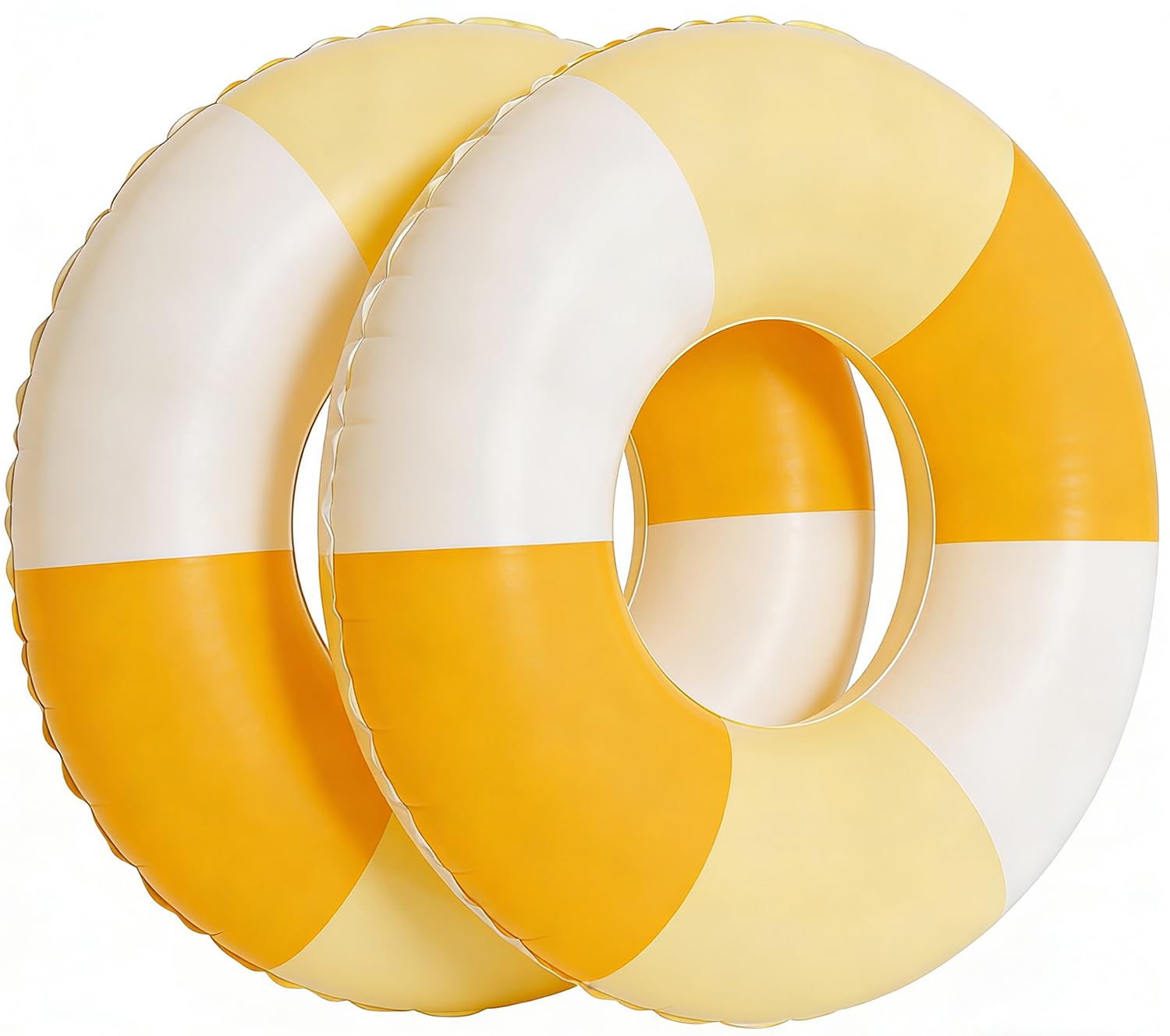 2PCS Floats for Adults Rings Lollipop Striped Pool Float Large Swim Ring for Adults,35 Inch Classic Striped Teens Adult Inner Tubes Summer Beach Bachelorette Party (Gradient Yellow,2)