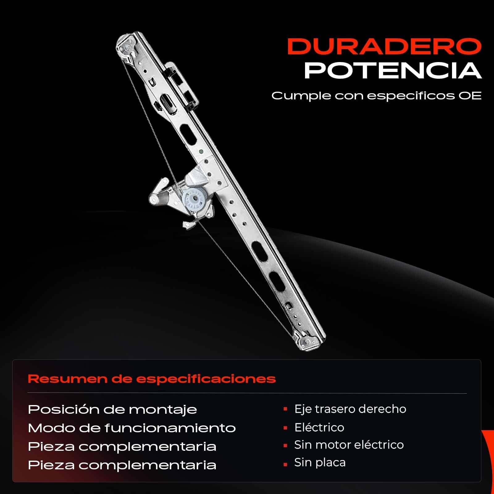 Frankberg Elevalunas eléctrico trasero derecho para Clase M W163 ML230 ML270 ML320 ML350 ML400 ML430 ML500 55AMG
