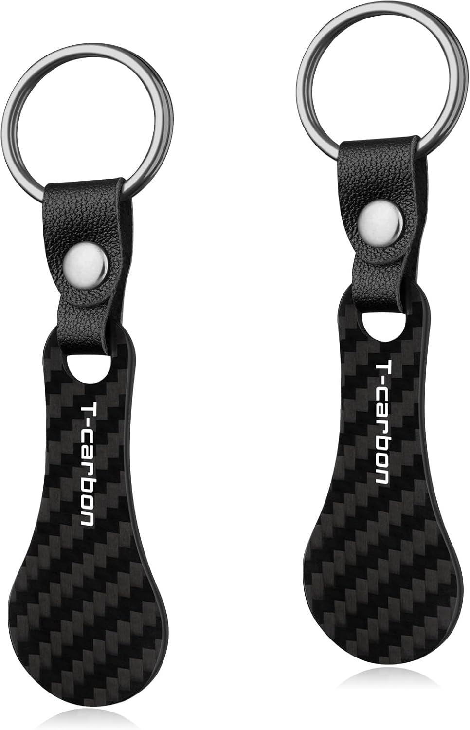 2 Pcs Real Carbon Fiber Shopping Cart Trolley Tokens Cart Keychain for Convenient Shopping Key Ring Quarter Holder Unisex Gift Keyrings,matte Black