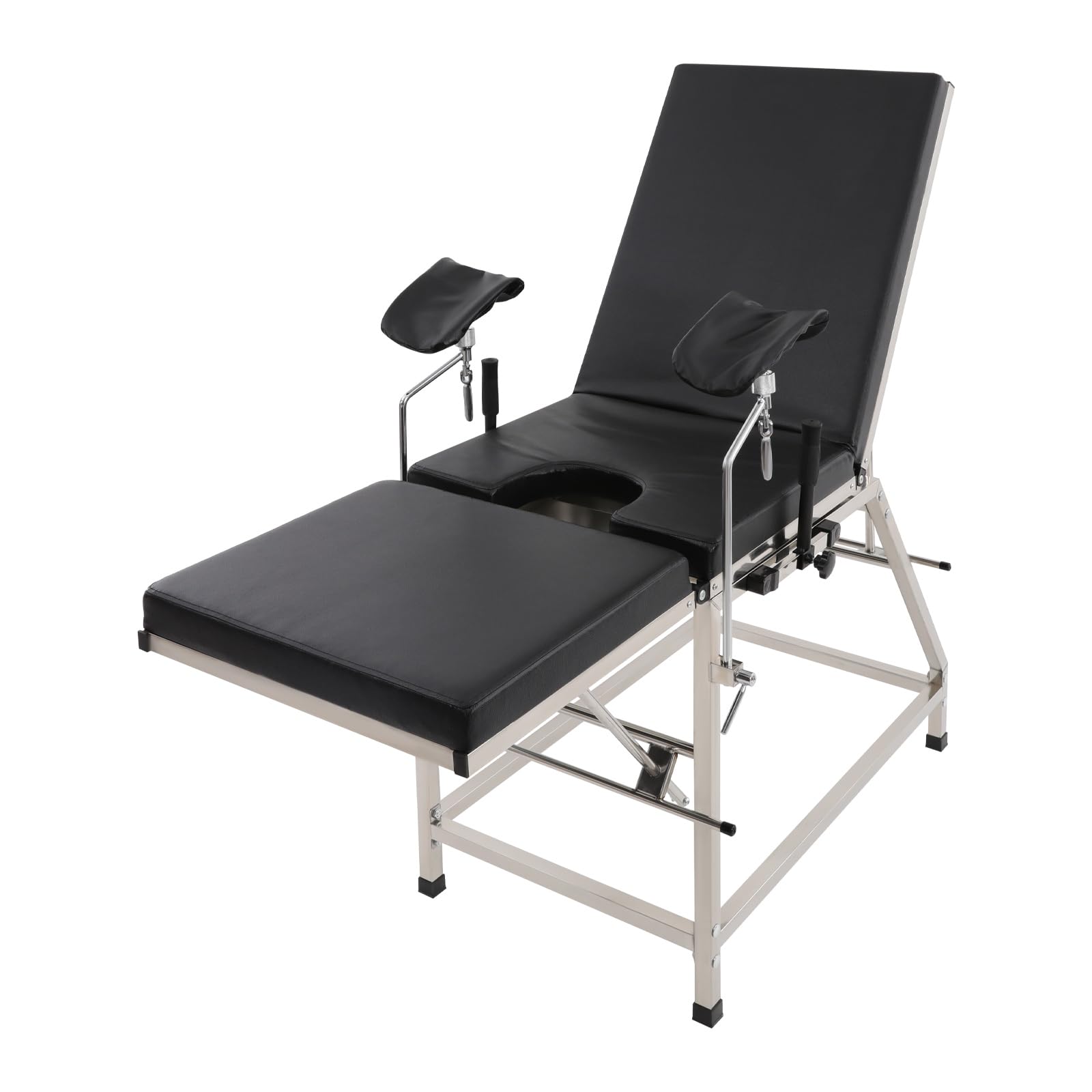 Gynäkologenstuhl, Verstellbares Gynstuhl mit Rückenlehne & Beinbrett, 102×77×31cm Medizinischer Untersuchungsstuhl, Gynäkologischer Stuhl für Kliniken Krankenhäuser Geburtsräume, BIS 200kg (Schwarz)