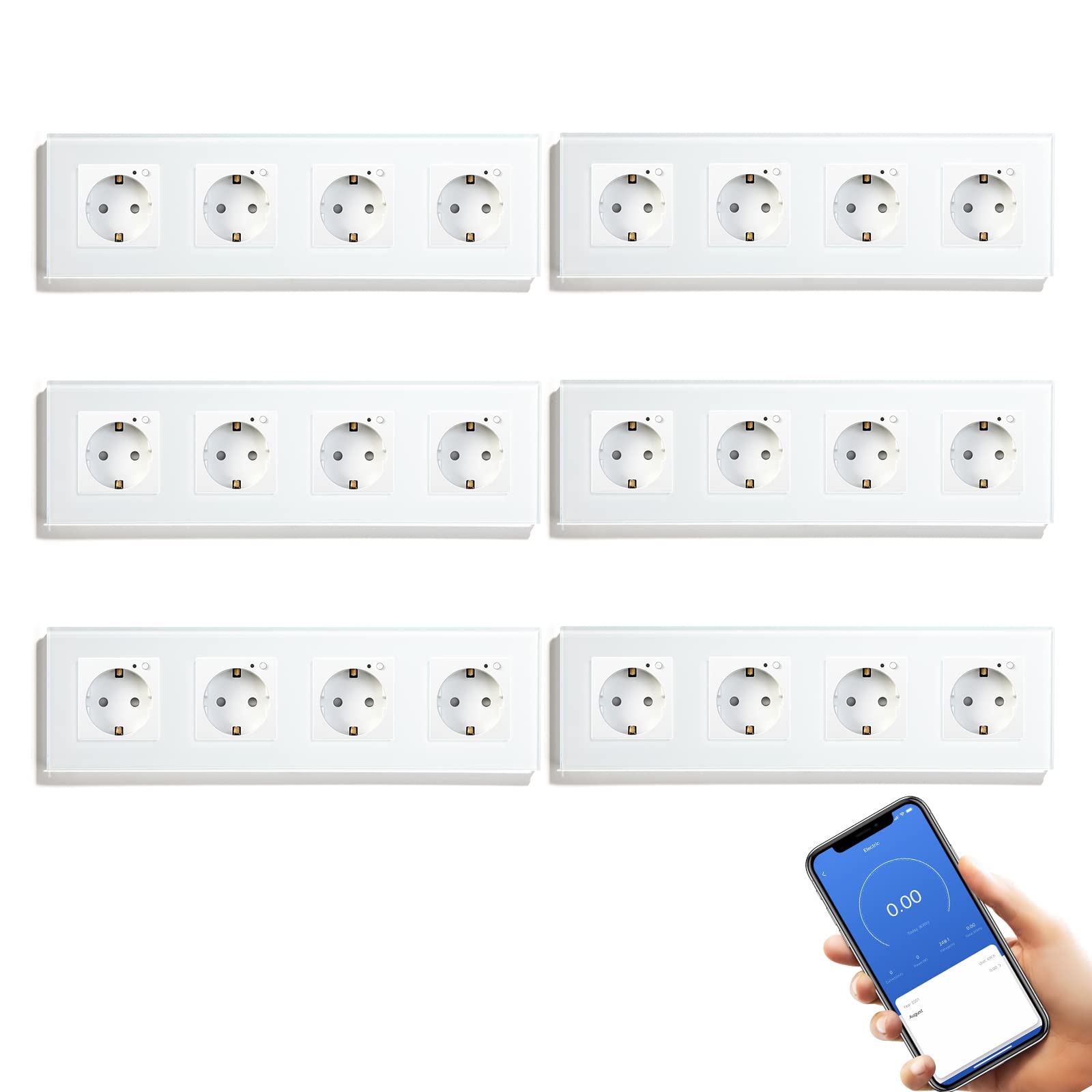 BSEED Enchufe Inteligente con 20W USB y Tipo C,Mate Enchufe Pared Wifi con Medidor Consumo,Control Remoto por APP & Voz,Requiere Cable Neutro,1 Enchufe,Blanco 86mm — view 111