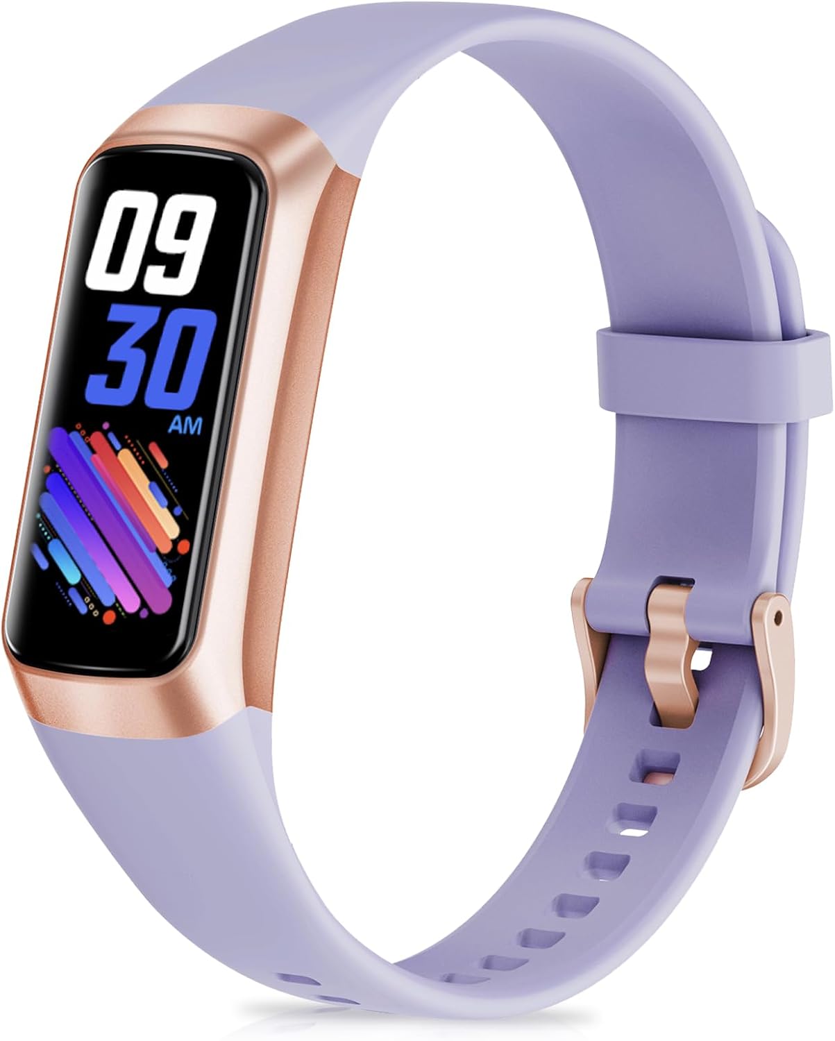 Fitness Tracker,Calorie Smart Watch,Heart Rate Monitor with 1.10'' AMOLED Touch Color Screen,5 ATM Waterproof,Step Counter for Walking Activity Tracker,Sleep Monitor for Women Men Purple