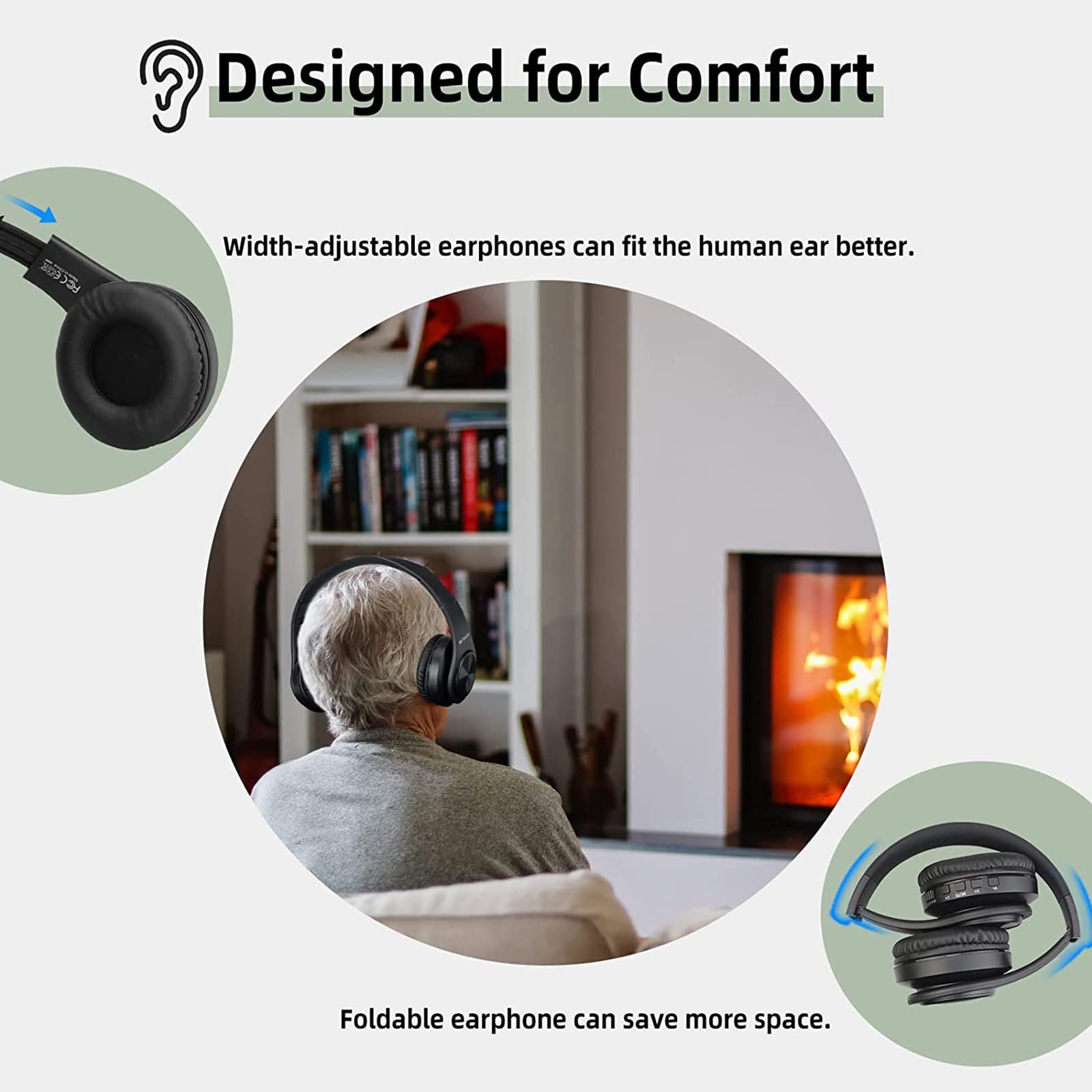 Fogliearia Wireless Headphones TV Supportano AUX RCA - Dettaglio