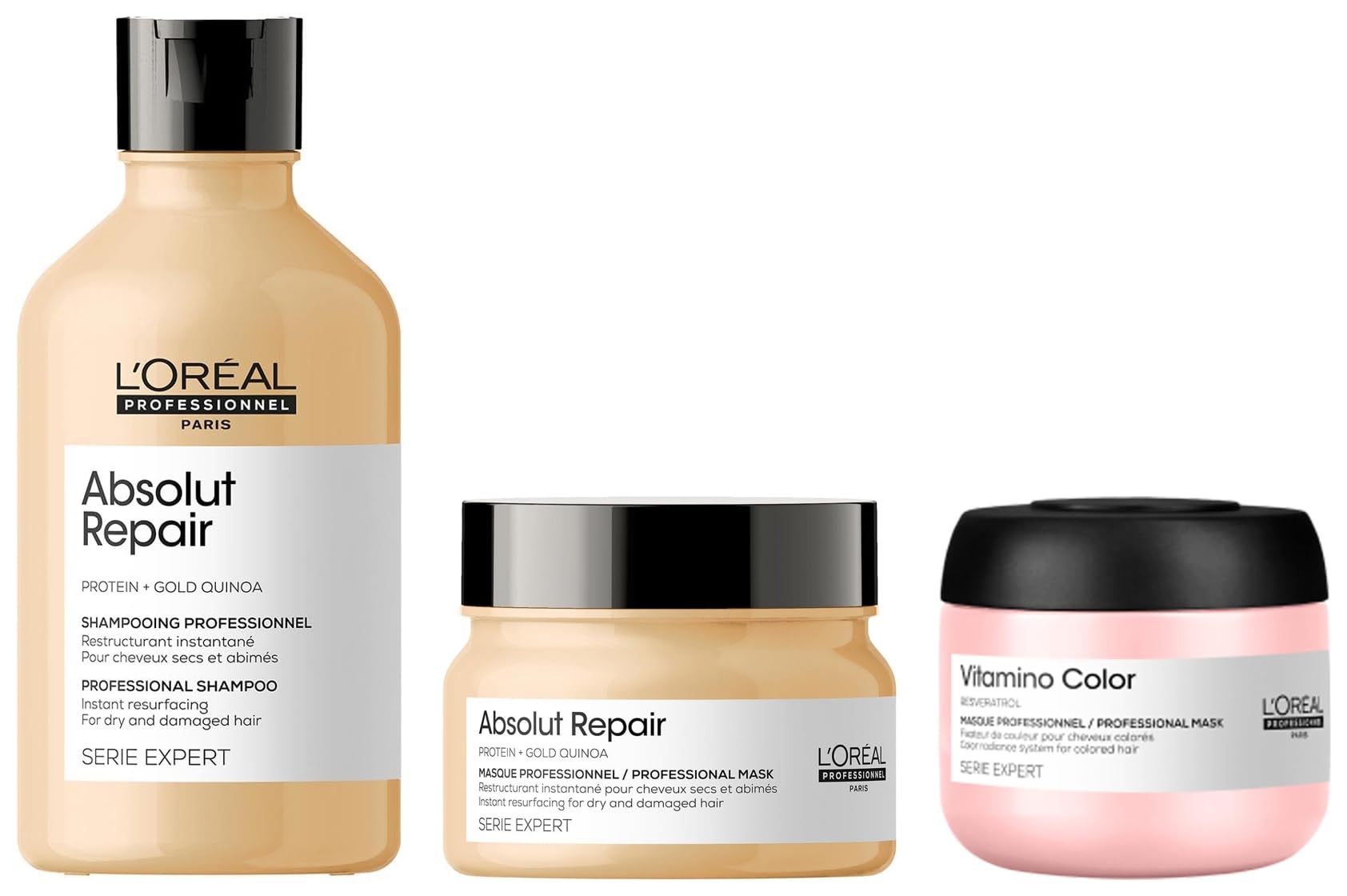 L'OREAL PROFESSIONNEL PARIS Absolut Repair Shampoo&Mask For Dry And Damaged Hair,300Ml |Hair Care Combo For Hair Strengthening&Damage Repairing With Vitamino Travel-Size Mask 75Ml-image-17