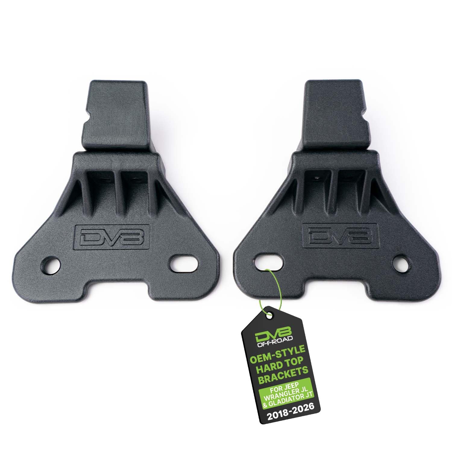 DV8 Offroad | Backets di montaggio hard top | Compatibile con Jeep Wrangler JL e Gladiator JT 2018+ | Costruito secondo le specifiche OEM | Finitura nera