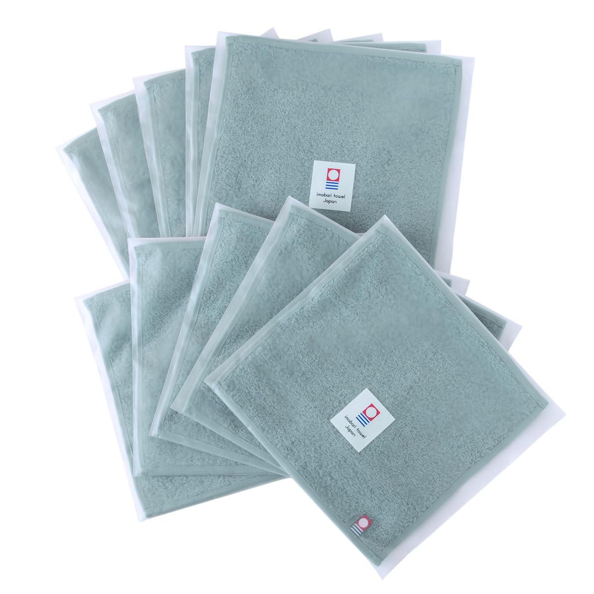 aso cy-mt275-h10-ab Hand Towels, Imabari Towels, Set of 10, Individually Packaged, Medium Thickness, 7.9 x 7.9 inches (20 x 20 cm), 100% Cotton, Made in Japan, Towel Handkerchief, Everyone's Towel : H