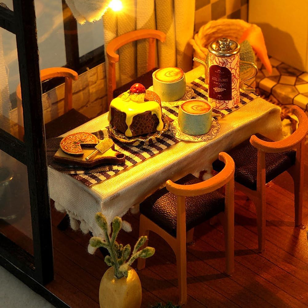 Miniaturowy domek dla lalek DIY zestaw do samodzielnego wykonania w chińskim stylu, ręcznie wykonany model domu DIY, kreatywny pokój z meblami na romantyczny prezent walentynkowy (utopia