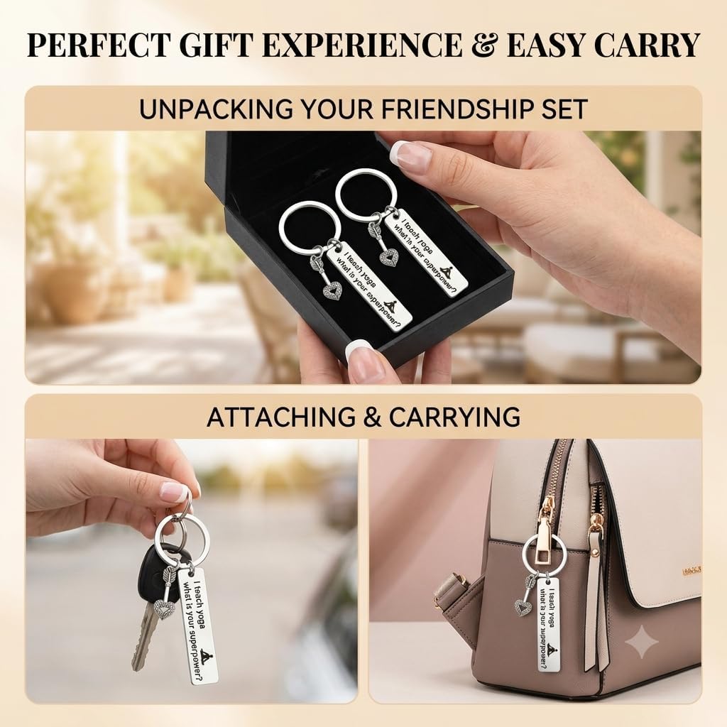 DOLALA 2Pcs Funny BFF Keychains, Stainless Steel Engraved Key Rings with Arrow Pendant for Women, Birthday Christmas Holiday Accessory image 5