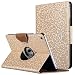 iPad Air Case,ULAK 360 Degrees Rotating Stand Case Bling Honeycomb Pattern Cover with Auto Sleep/ Wake Feature for iPad Air/ iPad 5 (2013 Release) (Gold)