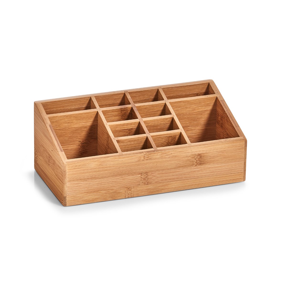 Organizador Zeller (25385), Madera, Natural, Madera, Azul y Gris, 25.4 x 12 x 10 cm