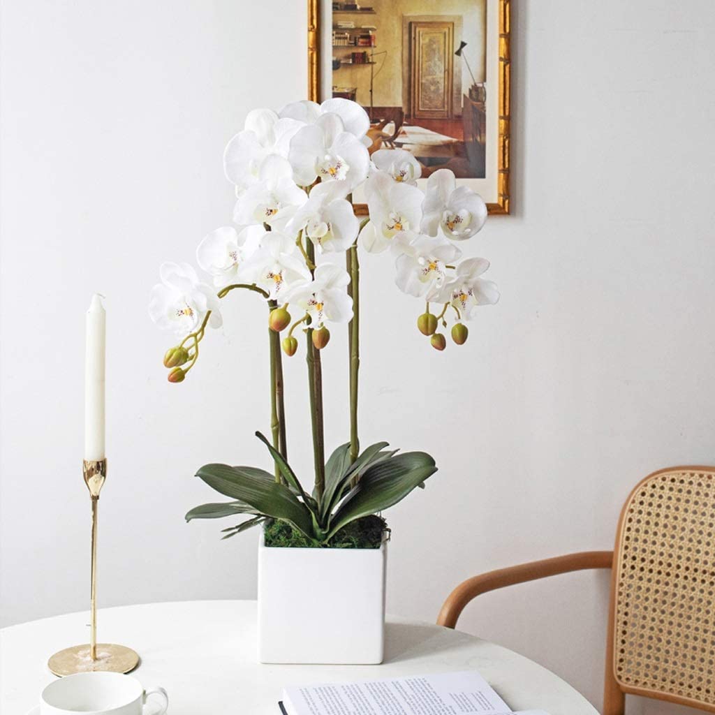 Orchidea Fiori Artificiali Plastica Orchidee Finte Steli Piegabili Fiori Artificiali Phalaenopsis Vaso Fiori Artificiali Vividi Orchidee Ornamento Artificiale Natura