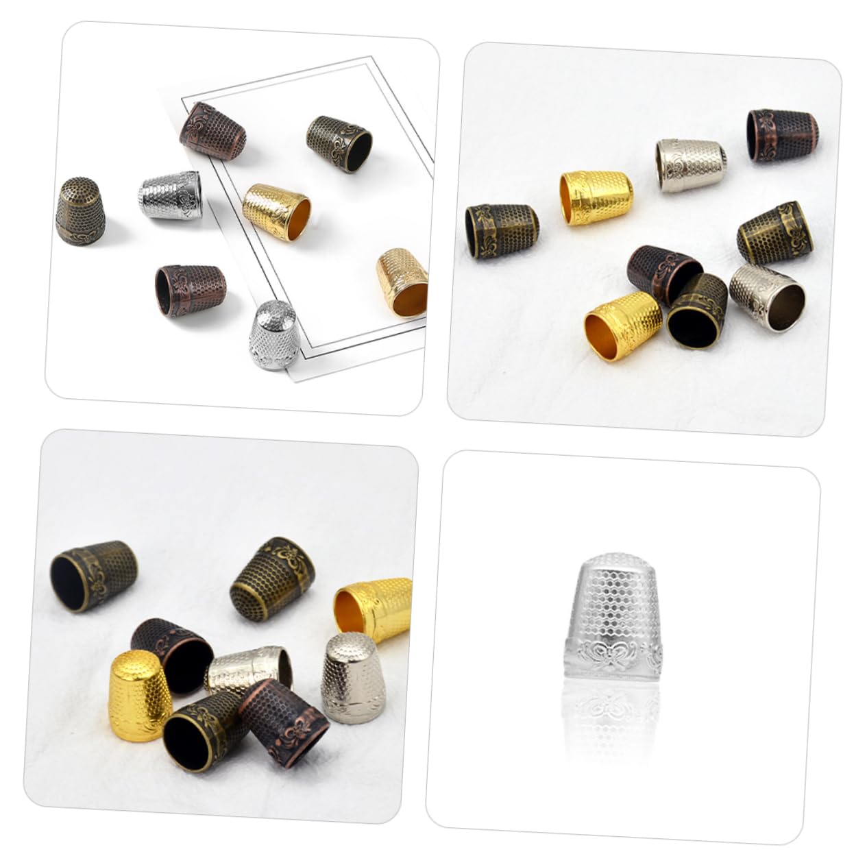 DOITOOL Convenient Portable Finger Protectors 10pcs Sewing Thimble for Needlework