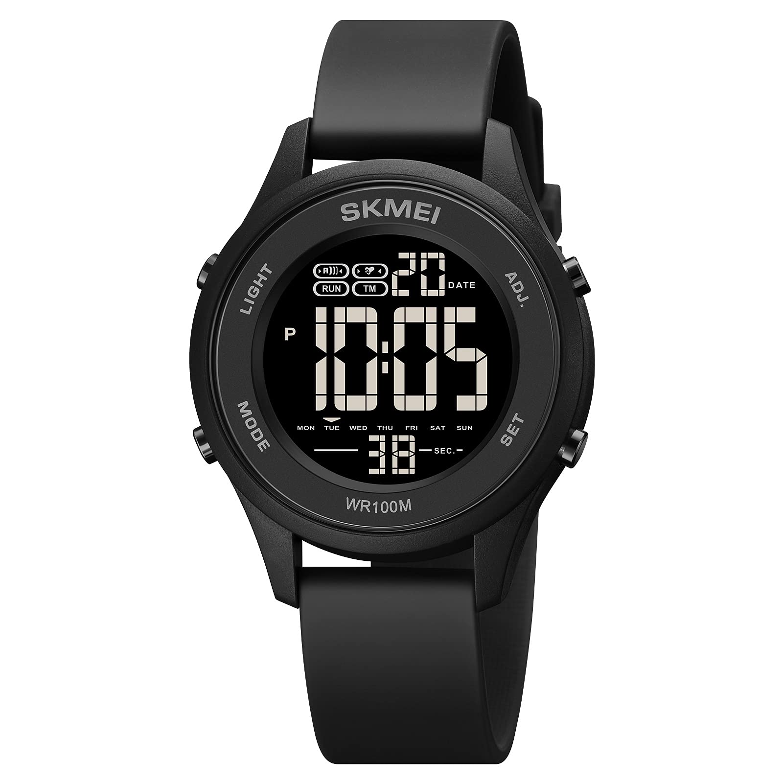 Gosasa Students Simple Digital Watch 100M Waterproof with Silicone Strap Stopwatch Alarm Countdown Dual Time, Ultra-Thin Super Wide-Angle Display Digital Wrist Watches for Men Women, All Black, Digital (B09BM34RVL) Amazon Price History, Amazon Price Tracker