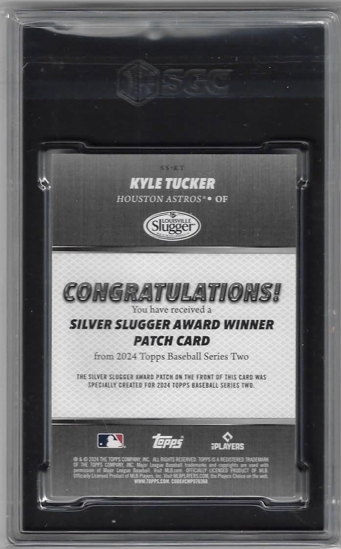 Kyle Tucker SGC Graded 9 Mint Silver Slugger Award Winner Patch Card Collectible Baseball Card - 2024 Topps Baseball Card #SS-KT (Astros)