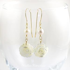Amazon | [ロノティコ]Ronotico 14kgf 白蝶貝 バラ 薔薇 とパールの