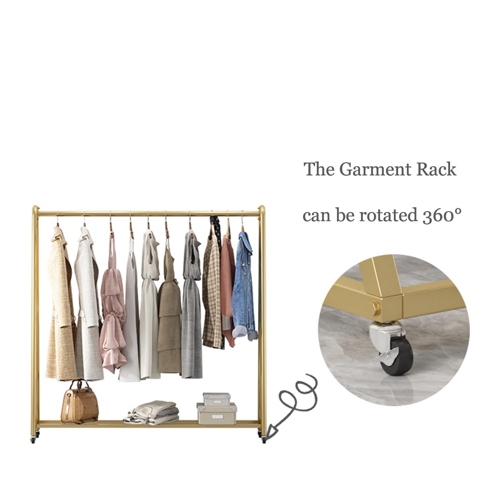 Appendiabiti Per Esposizione Di Vestiti Con Ruote, Scaffali Per Negozi Di Abbigliamento Al Dettaglio, Appendiabiti Commerciale Indipendente Per Appendere Vestiti, Montaggio Organizer Per Impieghi Gra