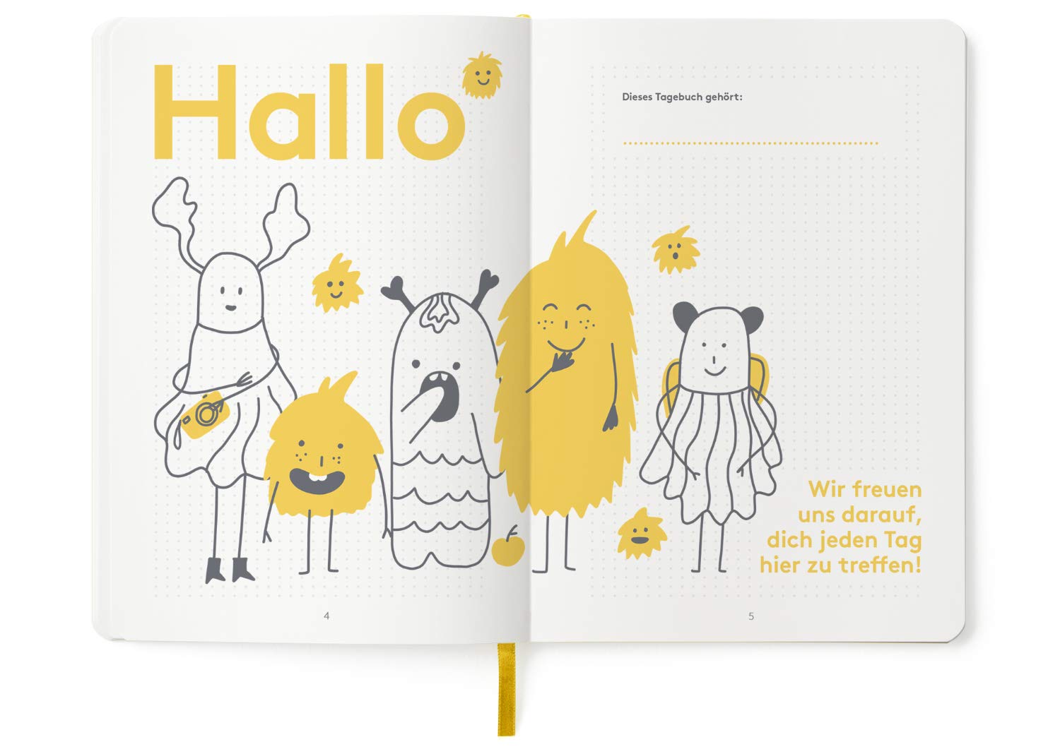 HappySelf – Das preisgekrönte Tagesjournal im Alter von 6-12 Jahren zur Förderung des Glücks, zur Entwicklung positiver Gewohnheiten [Deutschsprachige Ausgabe] für Kinder (Gelb)